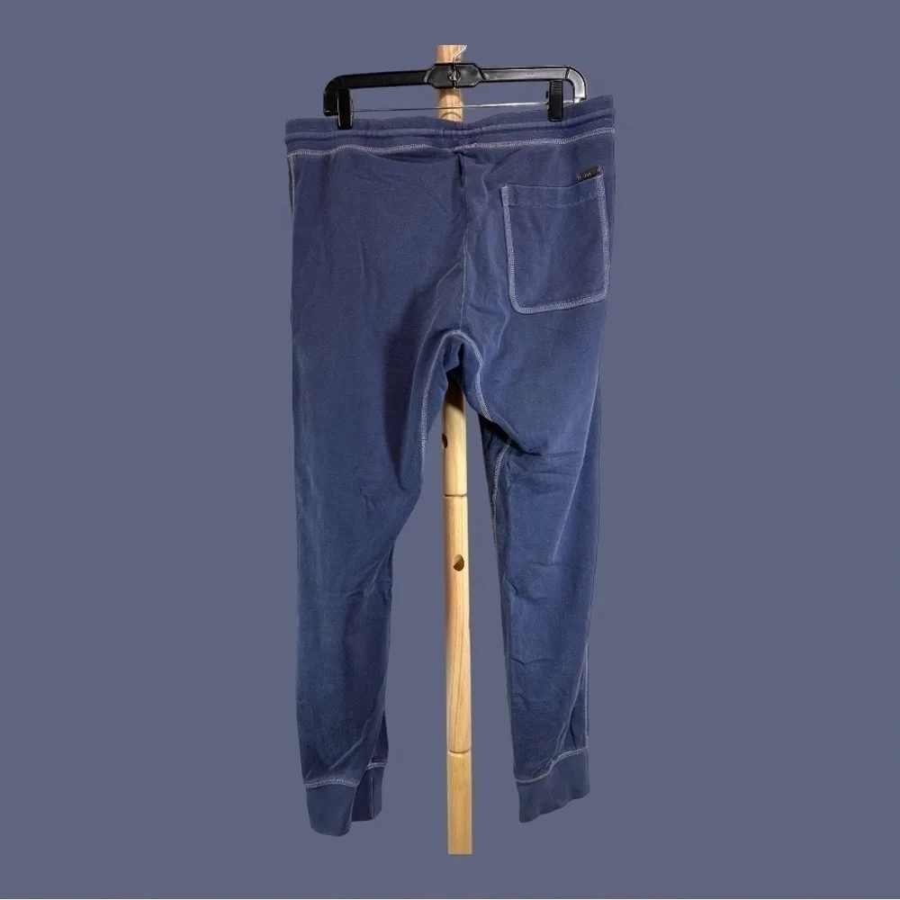 Express Men’s Faded Blue Jogger Pants with Drawstring Waist Tapered Cuff Legs M
